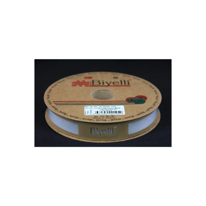 Biye Koton Katlı D29 Gri 2 Cm 25 Metre %65 Koton %35 Polyester