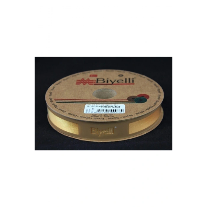 Biye Saten Katlı 034 Sarı 2 Cm 25 Metre %100 Polyester