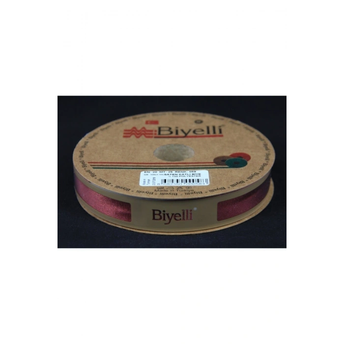 Biye Saten Katlı 059 Koyu Kiremit 2 Cm 25 Metre %100 Polyester