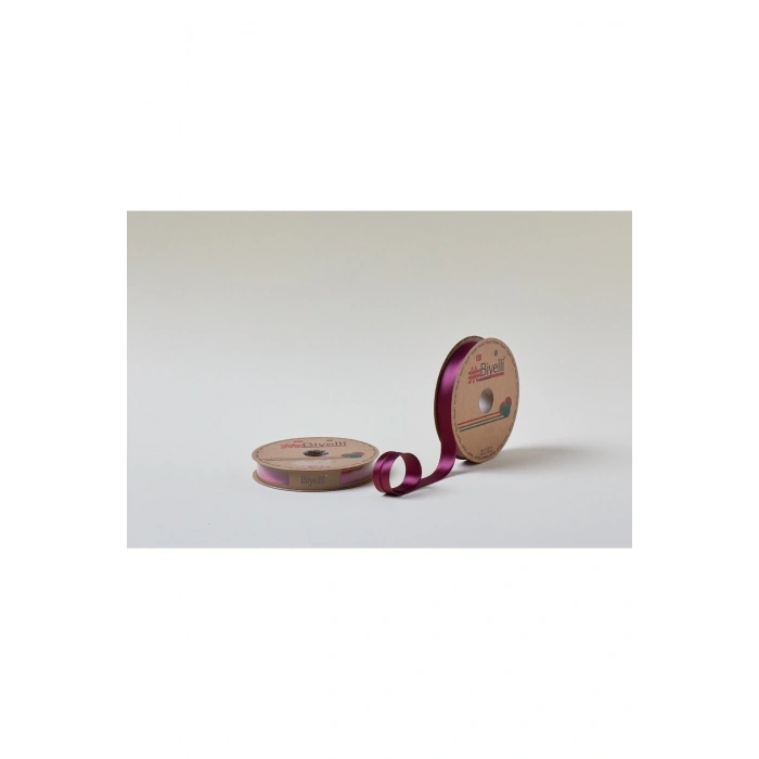 Biye Saten Katlı 075 Mürdüm 2 Cm 25 Metre %100 Polyester