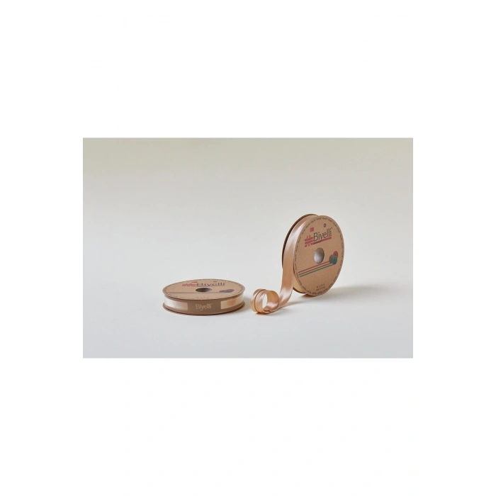 Biye Saten Katlı 080 Koyu Bej 2 Cm 25 Metre %100 Polyester