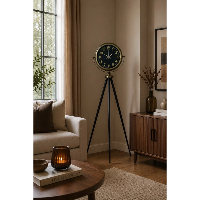 Black Legacy Aged Tripod Leg Clock
