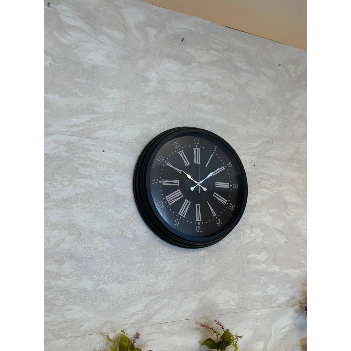 Black Noble 40 Cm Metal Modern Duvar Saati