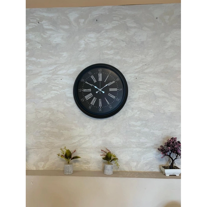 Black Noble 40 Cm Metal Modern Duvar Saati