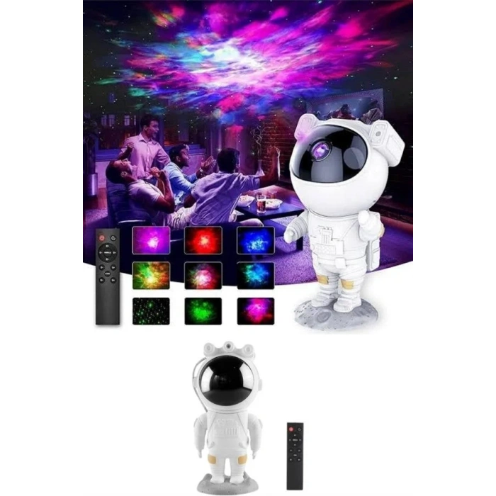 Bluetooth Hoparlör Ve Kumandalı Lamba Astronot Şeklinde