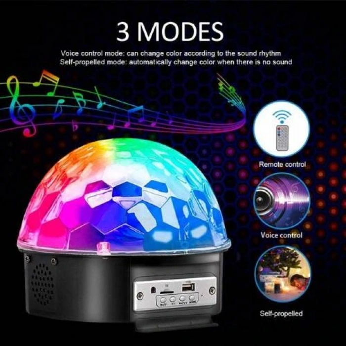 Bluetooth Sd Aux Usb Led Disko Lamba Topu Speaker (5365)