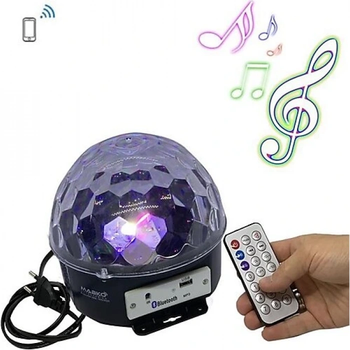 Bluetooth Sd Aux Usb Led Disko Lamba Topu Speaker (5365)