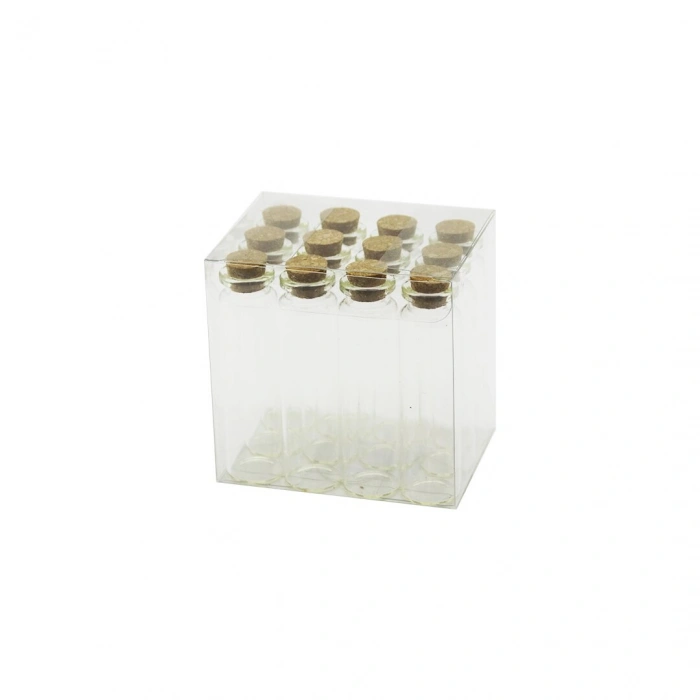 Boş Tüp Cam Şişe - 20 ml - Mantar Kapak