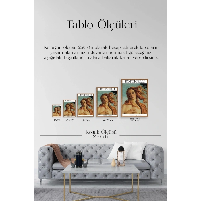 Botticelli Ahşap Çerçeveli Tablo 50 x 70