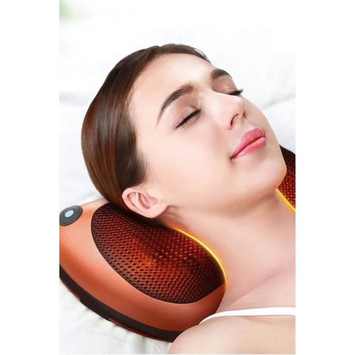 Boyun Yoğurmalı Çok Fonksiyonlu Masaj Yastığı-8 Toplu Sırt, Bel, Bacak Masaj Aleti