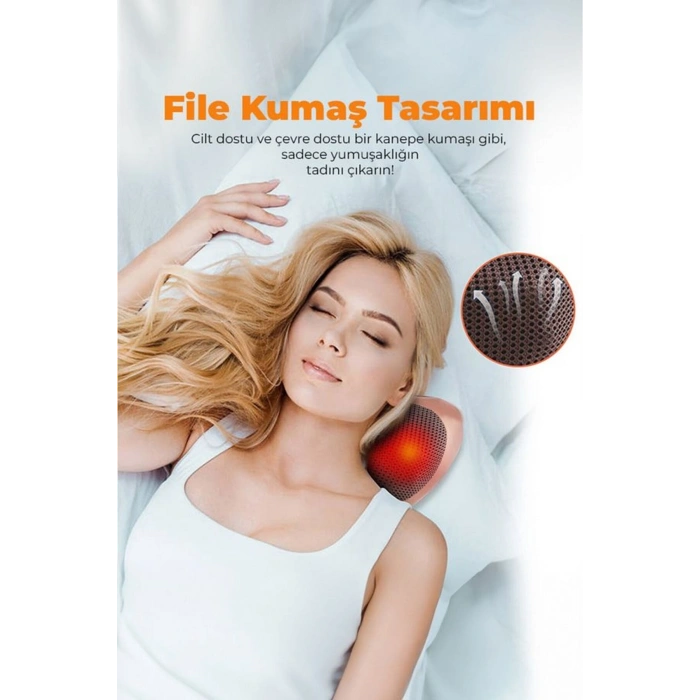 Boyun Yoğurmalı Çok Fonksiyonlu Masaj Yastığı-8 Toplu Sırt, Bel, Bacak Masaj Aleti