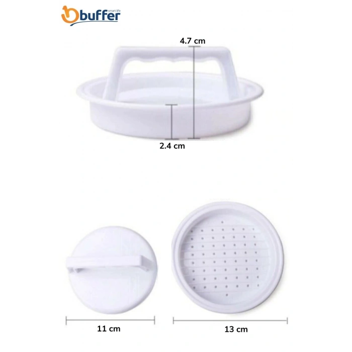BUFFER®  Hamburger Ve Köfte Şekillendirici Köfte Kalıbı Pratik Burger Pres Aparatı