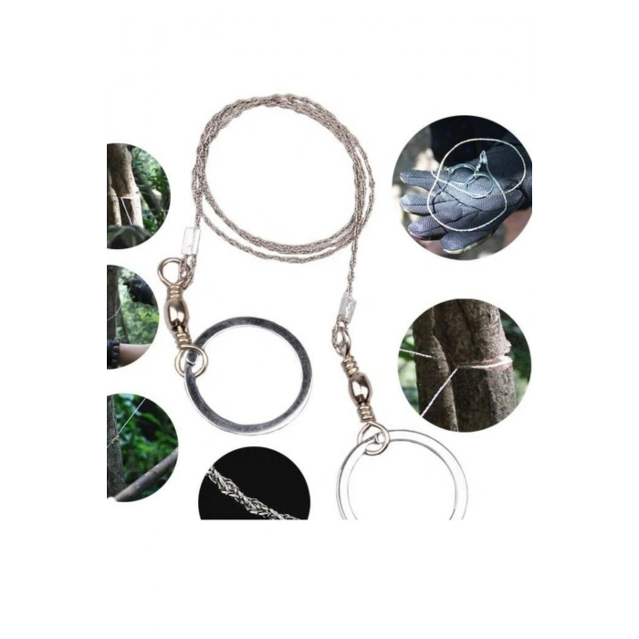 BUFFER® Karavanda ,Kampda  Taşınabilir Mini  Zincir  Cep Testeresi Dişli Tel Ahşap Plastik Metal Kes