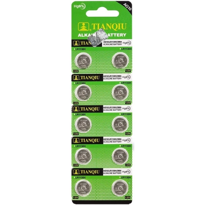 Buton Pil - Saat Lazer Hesap Makinesi Pili 10lu Paket  AG10  - LR1130H - 389A -1.55V (5365)