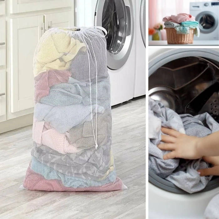 Büyük Boy File Çamaşır Torbası 80x100 cm | Hassas Yıkama Filesi | Yorgan, Perde, Nevresim Yıkama Torbası (5365)