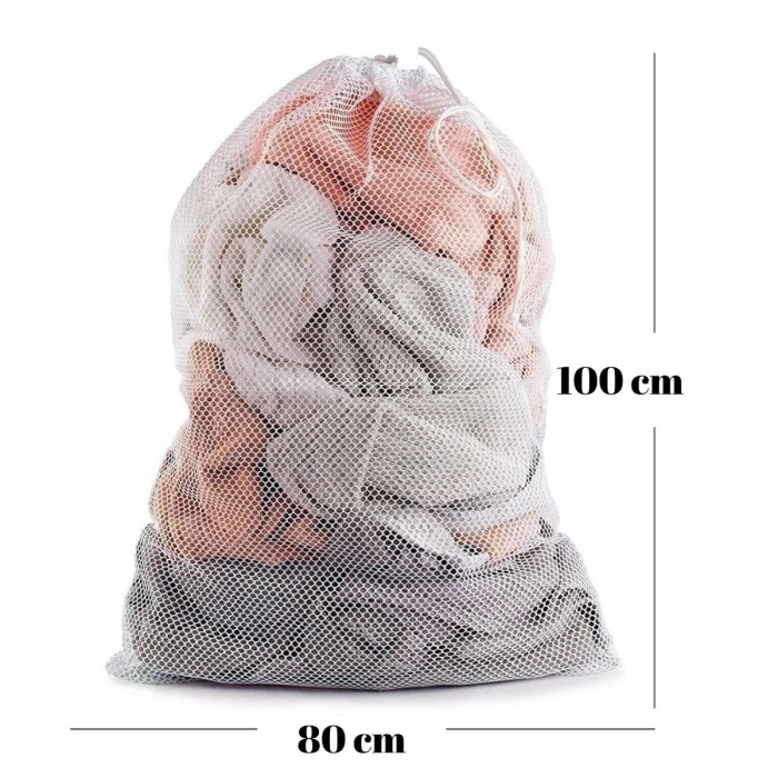 Büyük Boy File Çamaşır Torbası 80x100 cm | Hassas Yıkama Filesi | Yorgan, Perde, Nevresim Yıkama Torbası (5365)