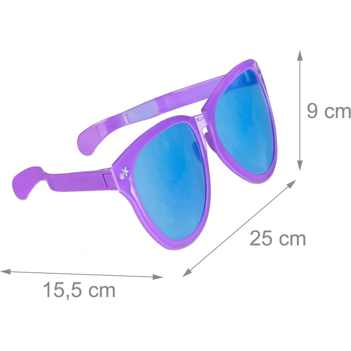 Büyük Parti Gözlüğü Rengarenk 12 Adet 27x9 cm (5365)