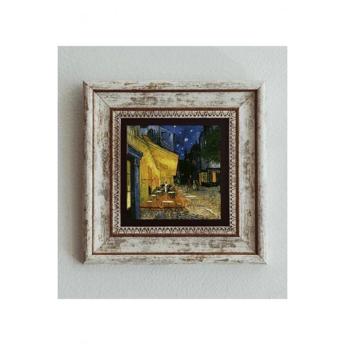 Cafe Terace Çerçeveli Taş Tablo , Çerçeveli Taş Duvar Dekoru 20 cm