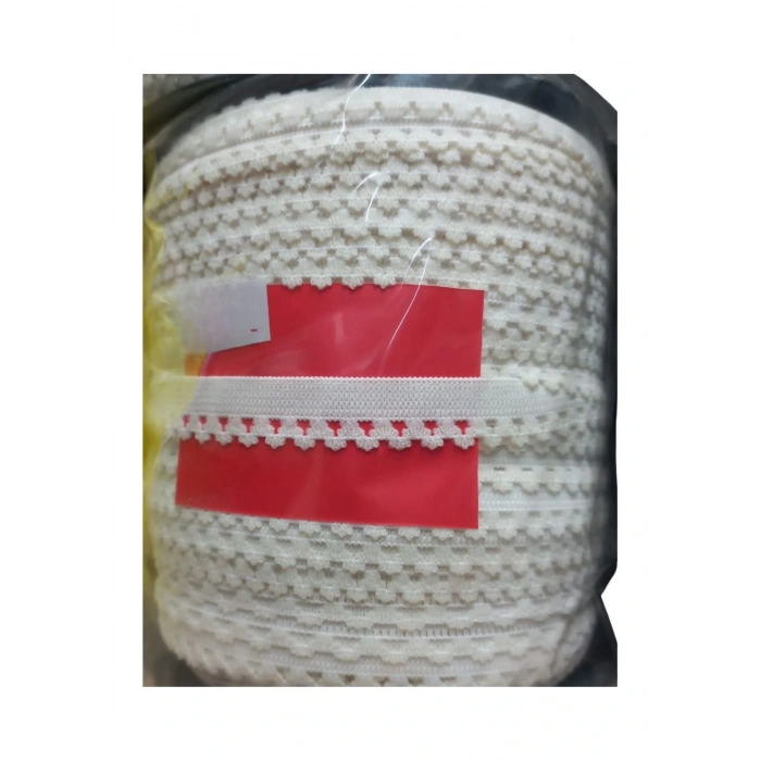 Çamaşır Lastiği Dantelli 1 cm 75 Metre 1 Top Beyaz 2. Model