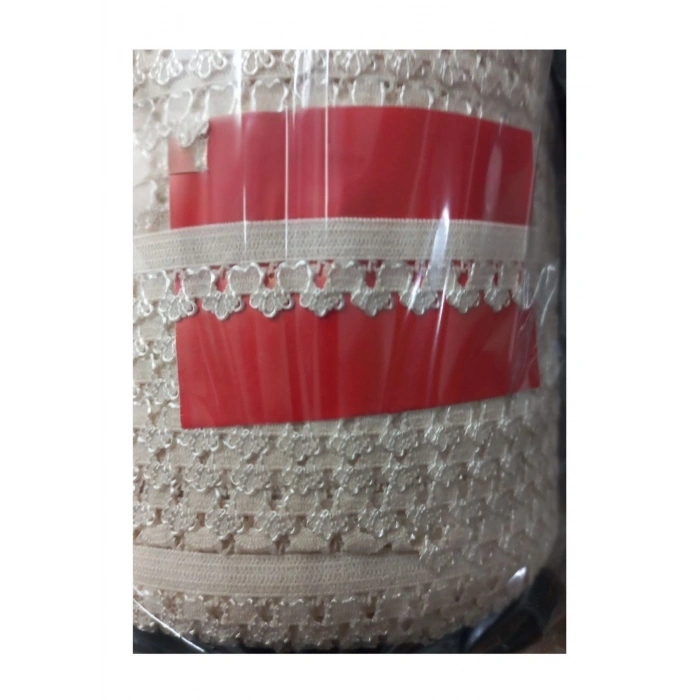 Çamaşır Lastiği Dantelli 1 Cm 75 Metre 1 Top Krem