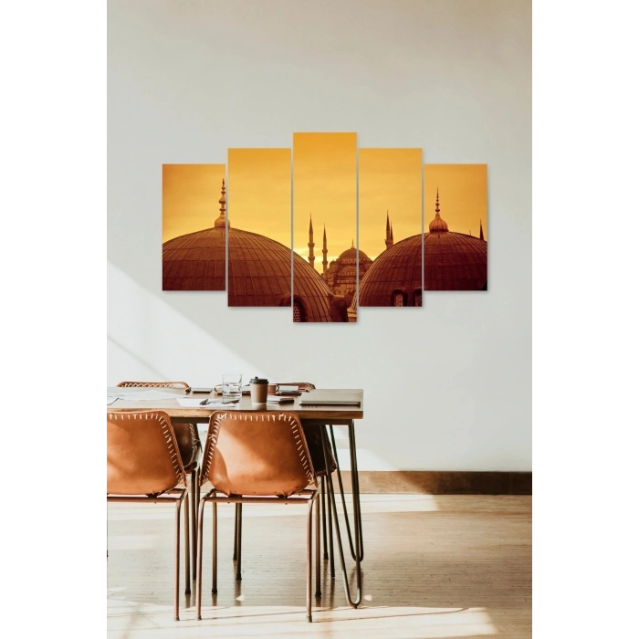 Camii Manzara 5 Parçalı Mdf Tablo 60 x 100