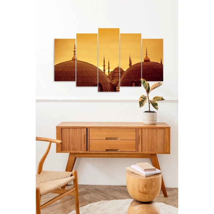 Camii Manzara 5 Parçalı Mdf Tablo 60 x 100