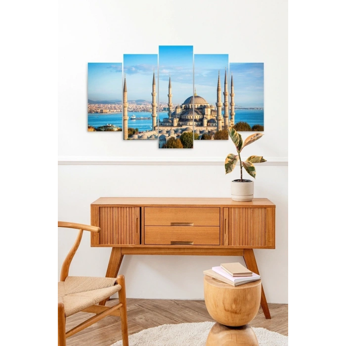 Camii Manzara 5 Parçalı Mdf Tablo 60 x 100