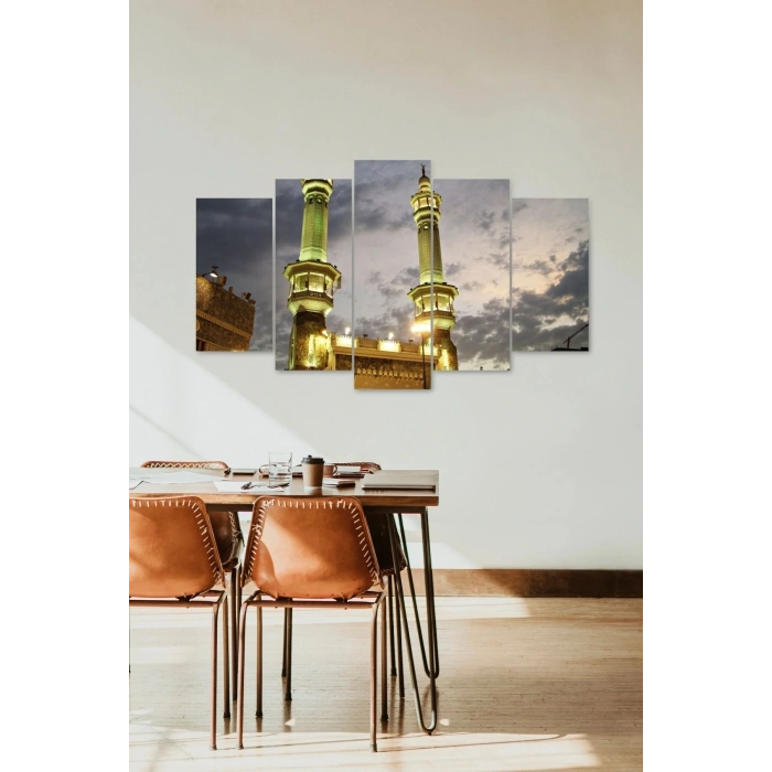 Camii Manzarası 5 Parçalı Mdf Tablo 60 x 100
