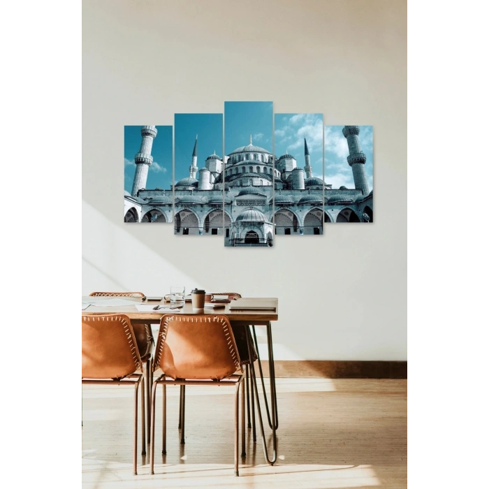 Camii Manzarası 5 Parçalı Mdf Tablo 60 x 100
