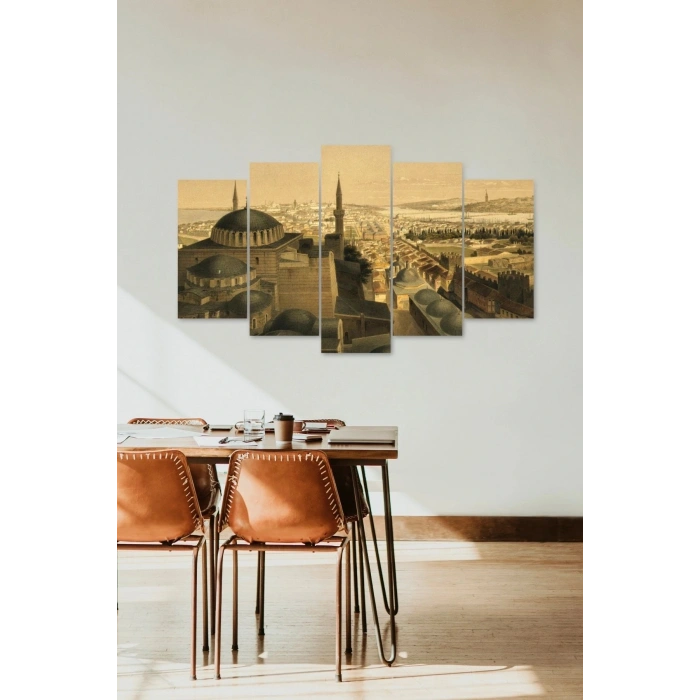 Camii Manzarası 5 Parçalı Mdf Tablo 60 x 100