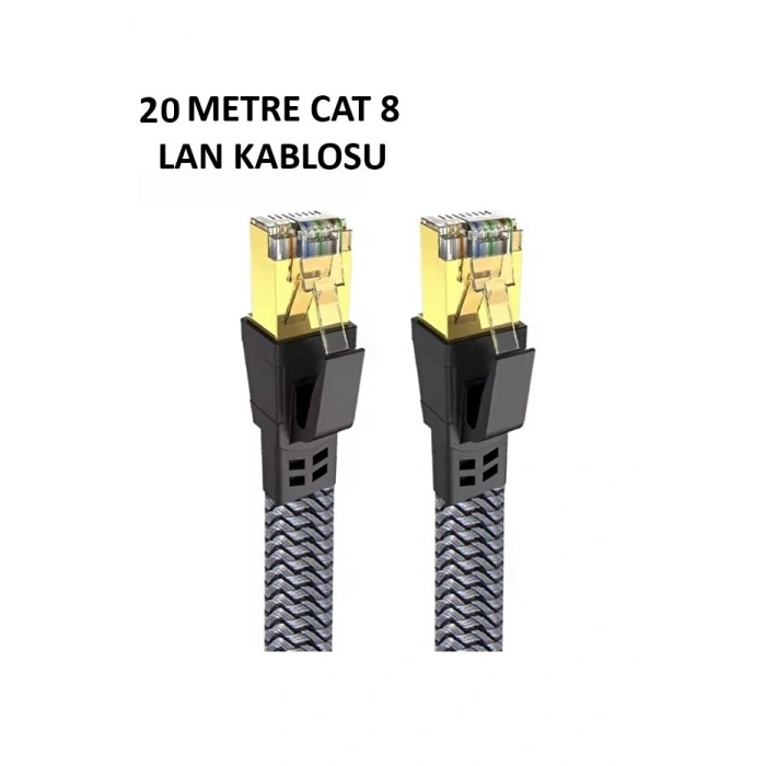 Cat 8 LAN Kablosu –Ethernet Kablosu Örgü Kaplama, Yüksek Hızlı