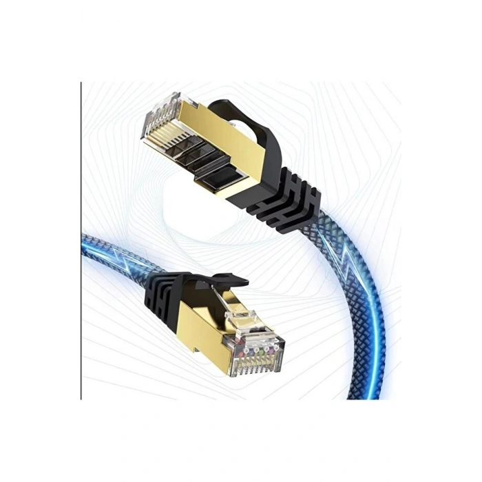 Cat 8 LAN Kablosu –Ethernet Kablosu Örgü Kaplama, Yüksek Hızlı  (15 METRE)