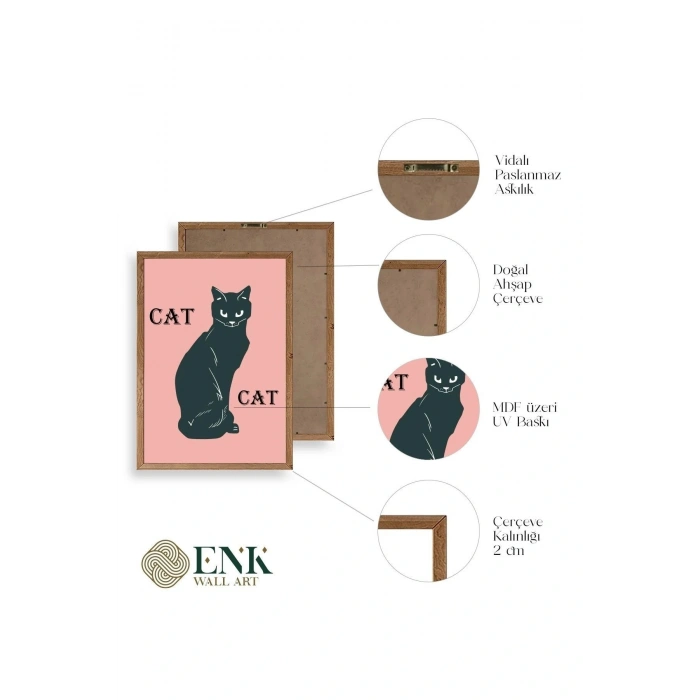 Cat Ahşap Çerçeveli Tablo 50 x 70