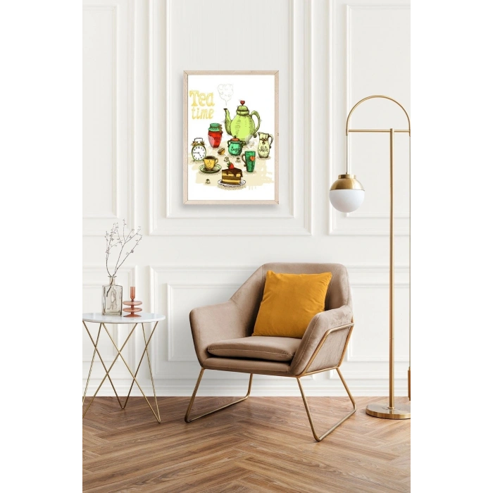 Çay Vakti Ahşap Çerçeveli Tablo 50 x 70