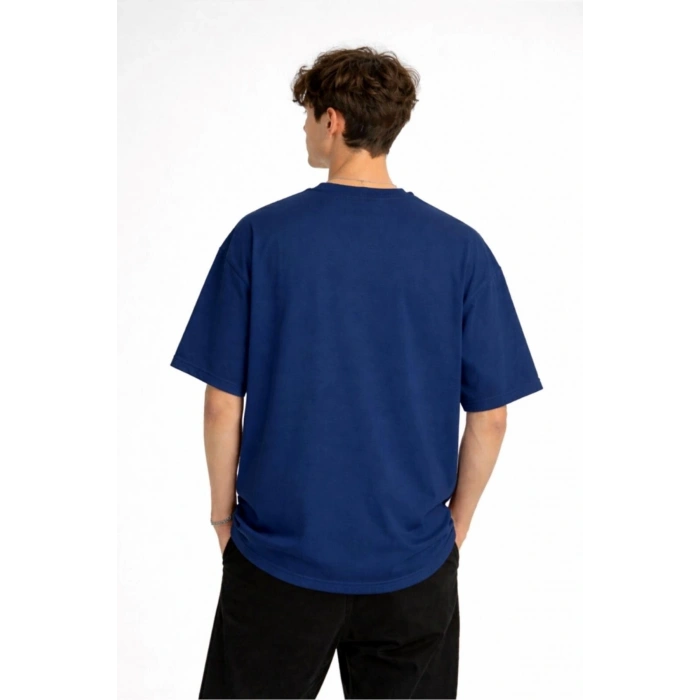 CH - Bear Baskılı Oversize Tişört LACIVERT