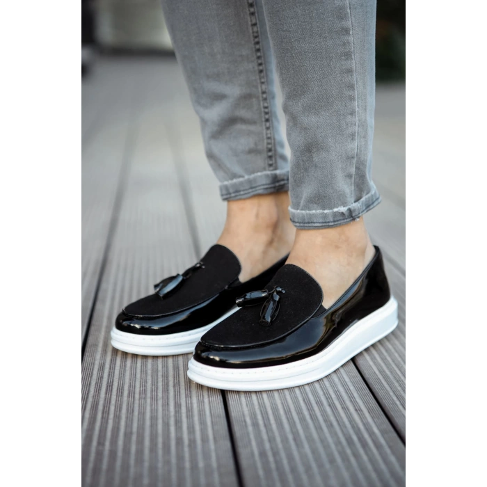 CH002 - RBT Loafer Verniciata Erkek Ayakkabı SIYAH