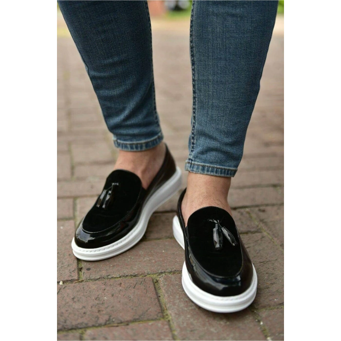 CH002 - RBT Loafer Verniciata Erkek Ayakkabı SIYAH