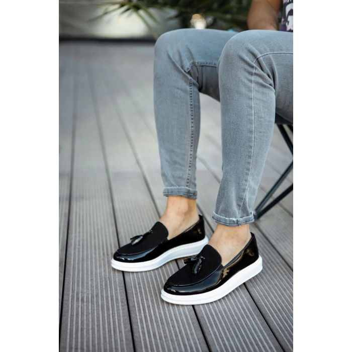 CH002 - RBT Loafer Verniciata Erkek Ayakkabı SIYAH