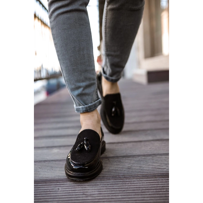 CH002 - RST Loafer Verniciata Erkek Ayakkabı SIYAH