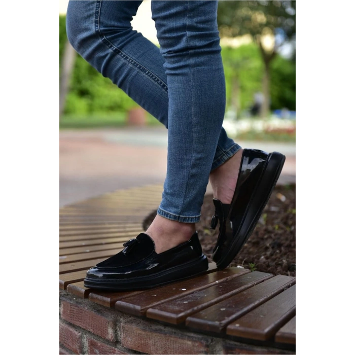 CH002 - RST Loafer Verniciata Erkek Ayakkabı SIYAH