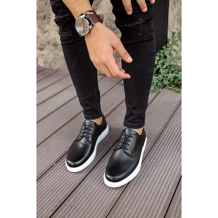 CH003 - DBT Classica Pelle Di Cuoio Erkek Ayakkabı SIYAH