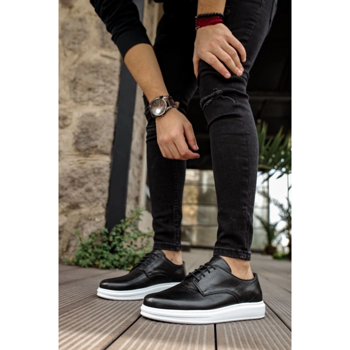 CH003 - DBT Classica Pelle Di Cuoio Erkek Ayakkabı SIYAH