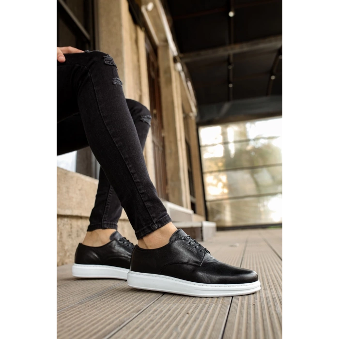 CH003 - DBT Classica Pelle Di Cuoio Erkek Ayakkabı SIYAH