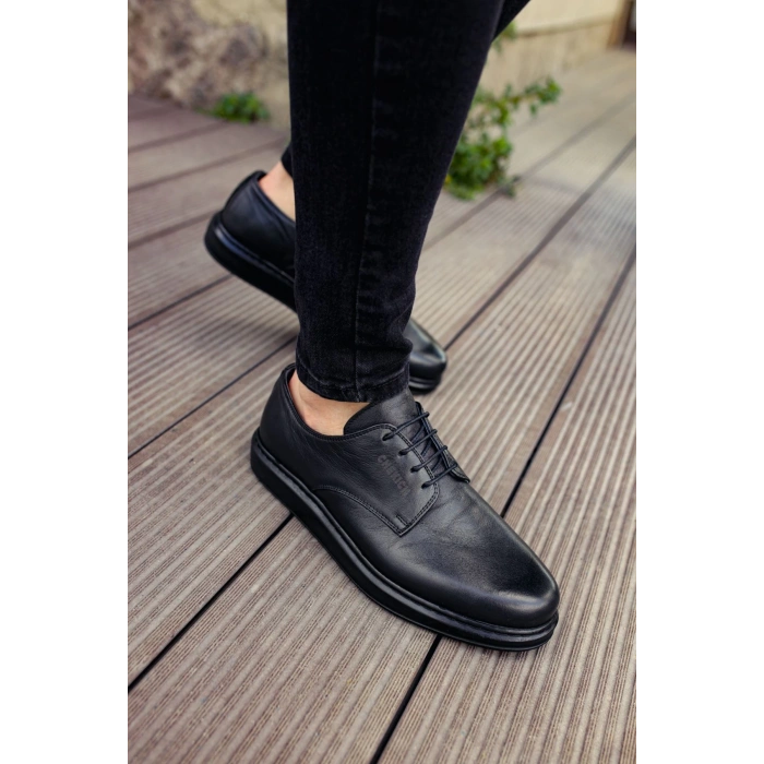 CH003 - DST Classica Pelle Di Cuoio Erkek Ayakkabı SIYAH