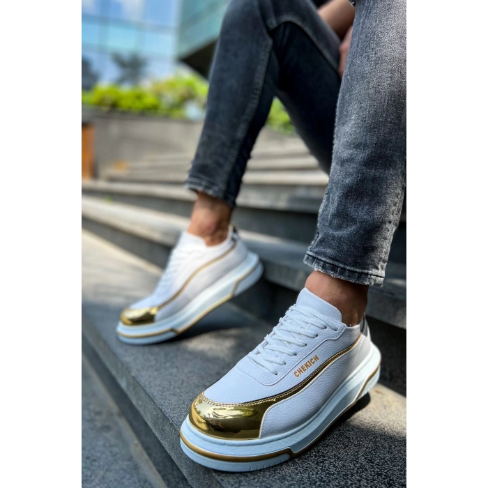CH041 CBT Renaissance Mens Shoes WHITE/GOLD
