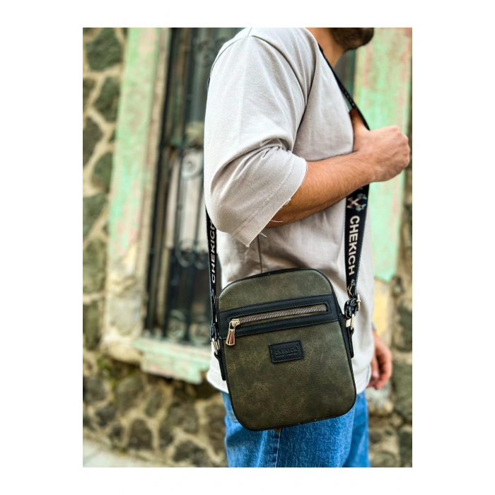 CH102 - Stealht Kare Erkek Çanta SIYAH / HAKI