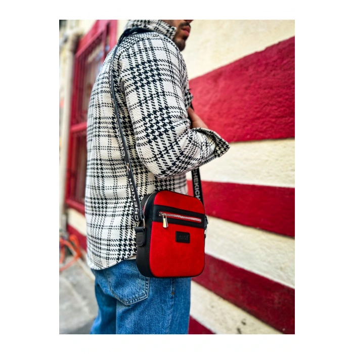 CH102 - Stealht Kare Erkek Çanta SIYAH - KIRMIZI
