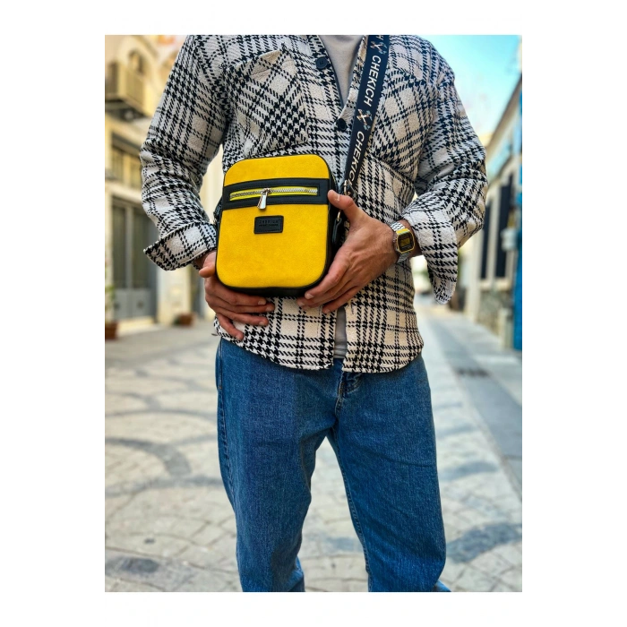 CH102 - Stealht Kare Erkek Çanta SIYAH - SARI