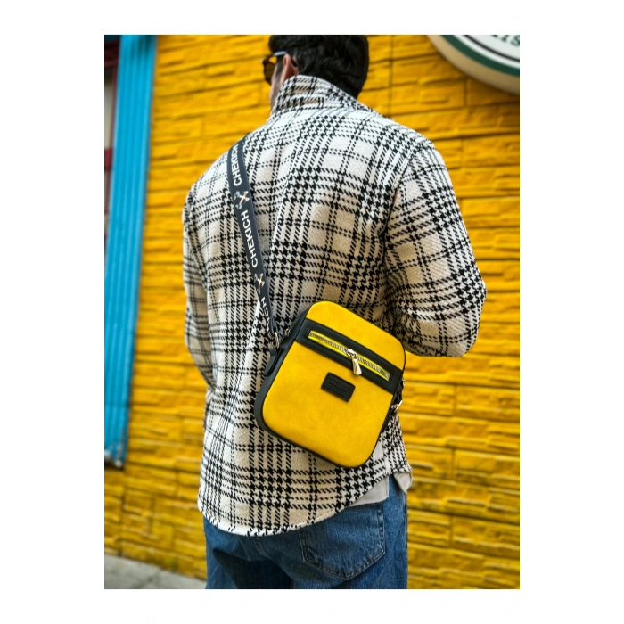 CH102 - Stealht Kare Erkek Çanta SIYAH - SARI