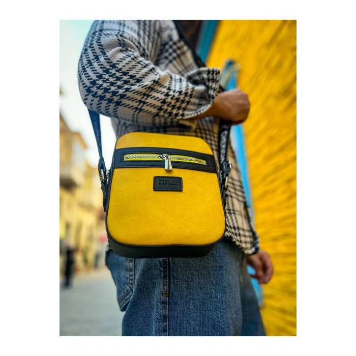 CH102 - Stealht Kare Erkek Çanta SIYAH - SARI